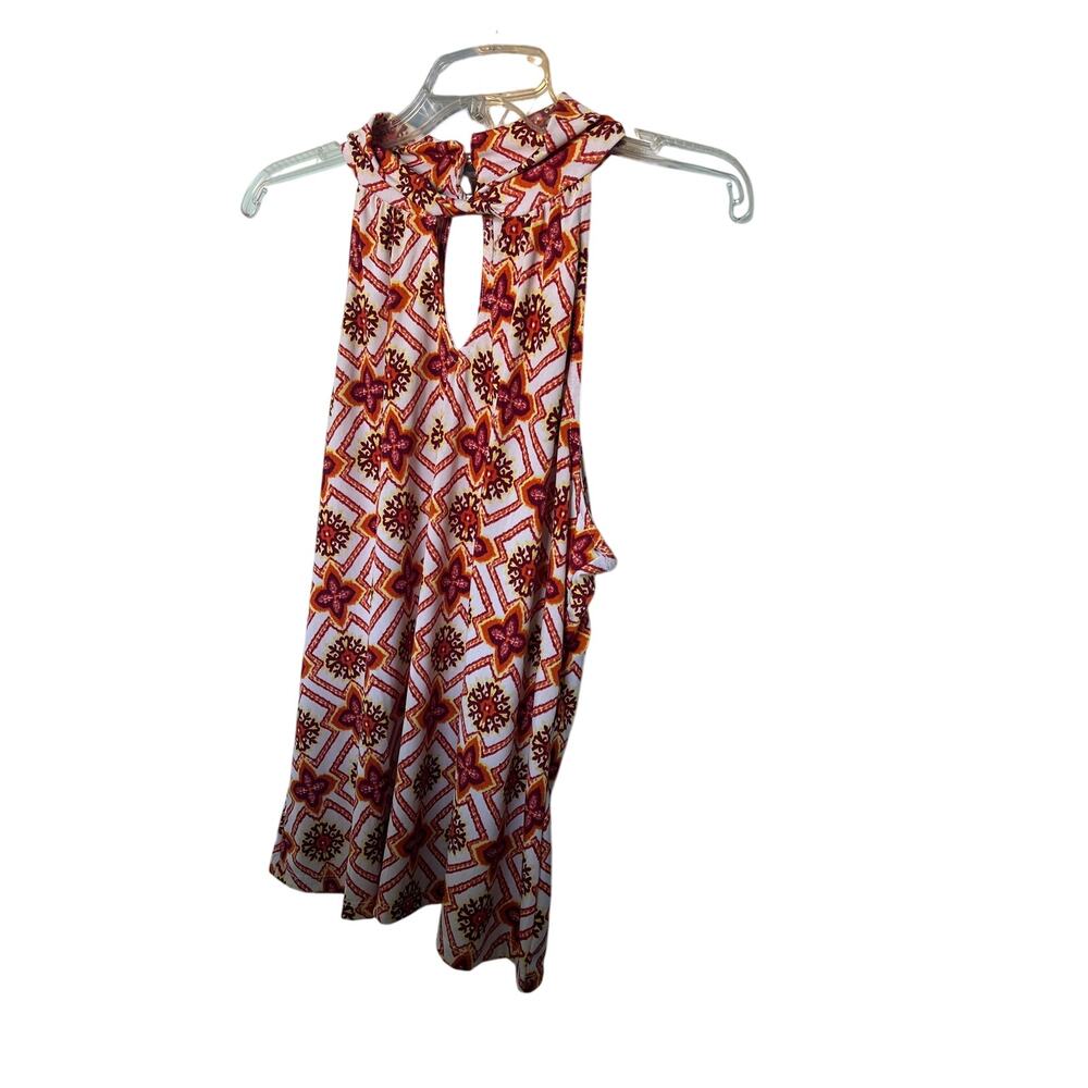 Tea, Please NWT Women Tunic Brown Multi Halter Top Size L,